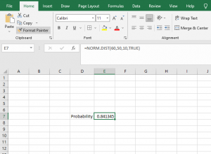 Calculating probability in excel